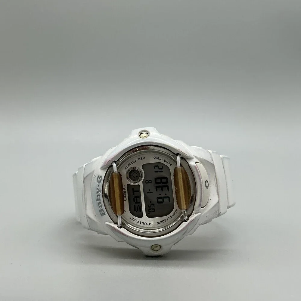 Casio Baby-G BG-169R Womens Watch 43mm White Digital Resin Alarm New Battery